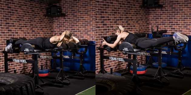 Лучшие упражнения для спины: Удержание корпуса и ног на GHD-тренажёре